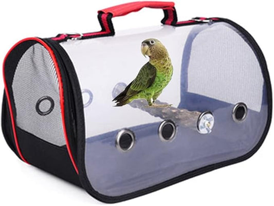 Transparent Parrot Carrying Cage Bird Travel Bag Bird Backpack Carrier with Perches Bird Carriers Tote Bag for Pet Parrots Outdoor Use