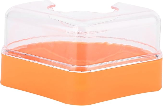 Health Gear Corner Toilet for Hamster with Roof, Hamster Sand Bathroom with Scoop, Hamster Sandbox, Plastic Sand Bath Container, Corner Toilet Tray for Hamster Totoro Chinchilla