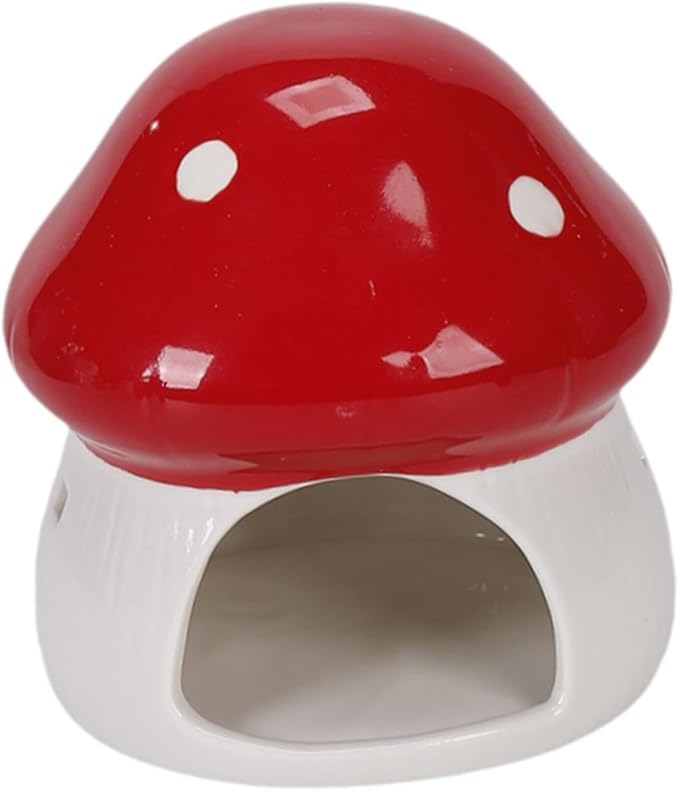 Ceramic Hamster House Guinea Pig Hideout Outdoor Creative Sturdy Habitat Hideaway House for Rats Chipmunk Squirrels, Red