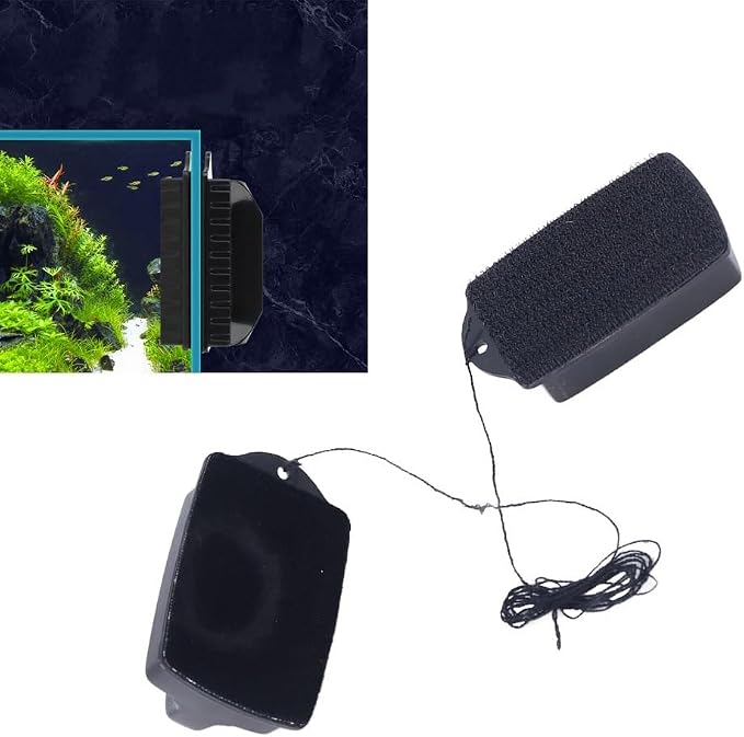 Chiffonade Black Plastic Aquarium Magnetic Cleaning Tool Floating Design Moss Remover Fish Tank Cleaner