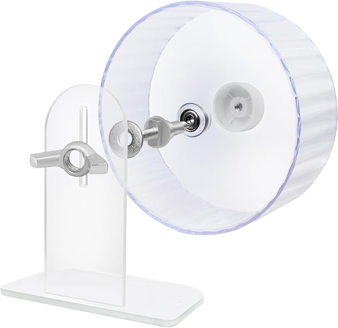 Silent Hamster Wheels - Syrian Hamster Wheel, Hamster Wheel Car, 8.7 Inch Hamster Wheel, Fully Transparent, Height Adjustable, Quiet Wheels for Various Small Animals (Medium)