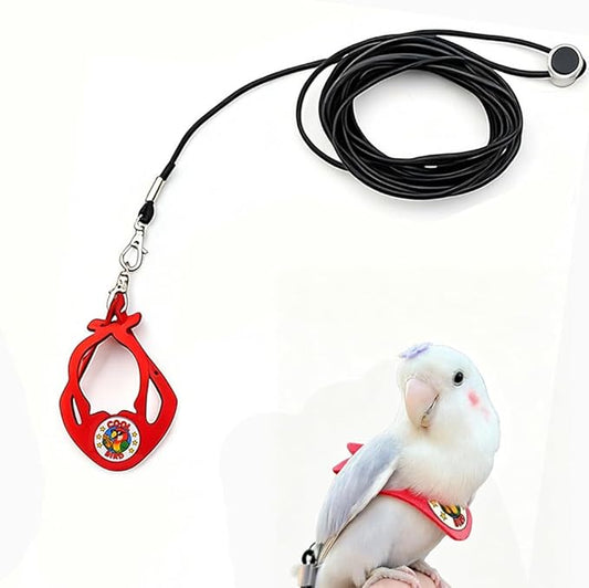 Adjustable Bird Harness & Leash Set for Small Birds,FitsBudgie,Parakeets, Conures, Cockatiels,Green Cheek,Quaker Parrots(Red, XS) Z6350-1