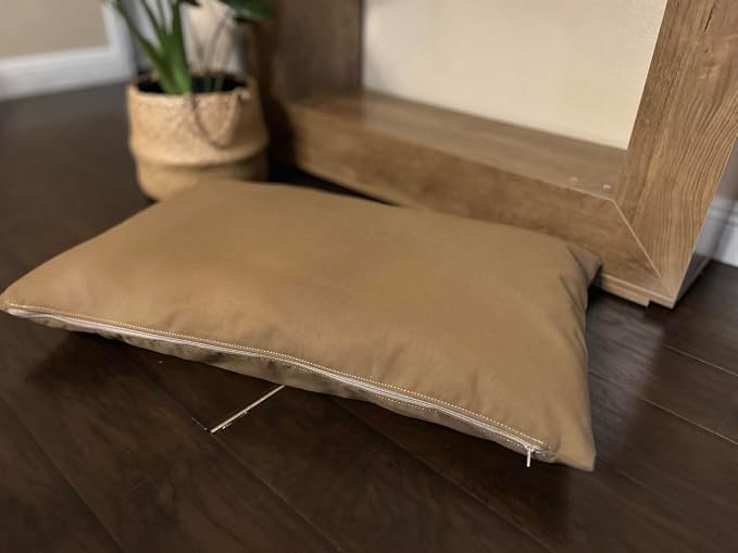Natural Cotton Canvas Dog Bed – Raw Cotton Filled Pet Cushion Insert, Breathable Eco-Friendly Dog Mattress, Durable Washable Cover with Zipper (Medium Brown, X Large 53"x36"x5")