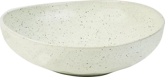 salomayes Wabi-Sabi Decorative Bowl, Matte Off-White Speckled Ceramic Key Bowl with Subtle Hammered Texture, One-of-a-Kind Artisan Glaze for Entryway or Kitchen Counter Décor