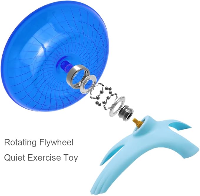 Litewood Small Hamster Wheel Hermit Crab Wheel Small Animal Flying Saucer Spinner Silent Running Exercise Toy Cage Tank Accessory for Dwarf Hamster Gerbil Mouse Rat Mice Hermit Crab (Blue)