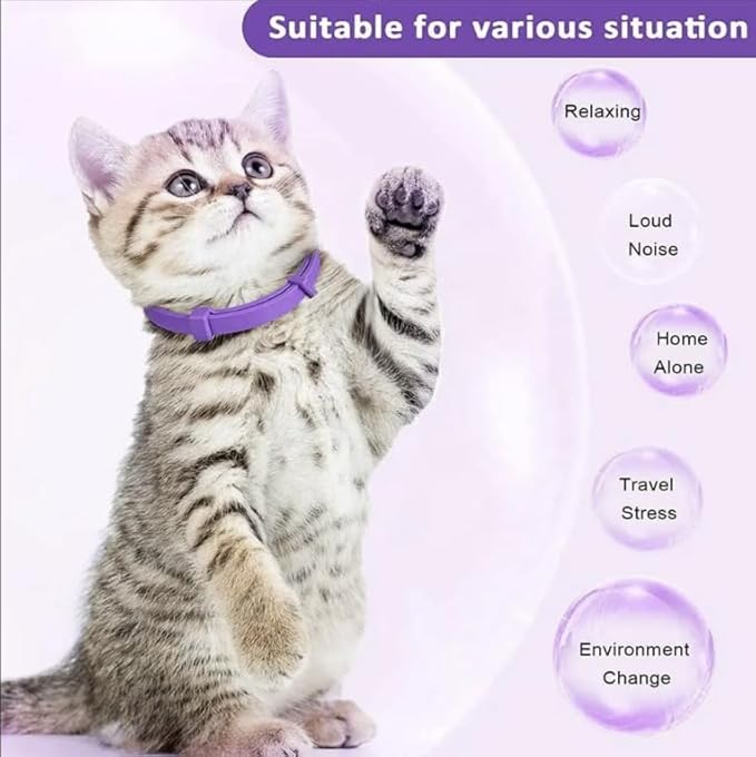 Calming Collar for Cats, Long-Lasting Pheromone Collar Helps for 60 Days, Designed to Reduce Stress and Anxiety, Helps Cats and Kittens Calm, Loud Noises, and Separation, 2 Count