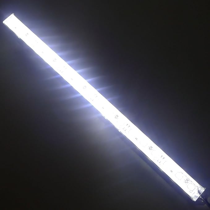 12"/30CM 6500K-7000K White 12V DC 5050 Aquarium LED Strip Lighting | 18LEDs Super Bright Cold White Waterproof IP67 Aluminum Lighting LED Linear Bar Lamp for Fish Tank (No Adapter and Dimmer)