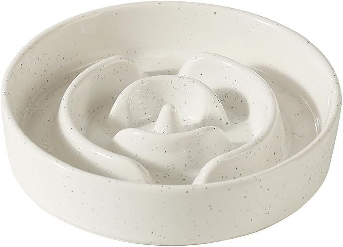 Havniva Slow Feeder Dog Bowls, 1.2 Cups Ceramic Dog Food Bowls 7.3 inch Slow Feeder for Small Dogs Puzzle Bowls for Fast Eater, Pet Slow Feeding Dish Anti-Choking