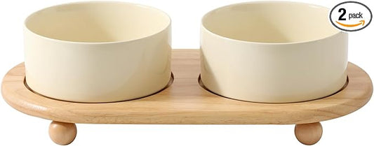 Havniva Raised Cat Bowls Water Bowl 6.1” Elevated Ceramic Cat Food and Water Bowl Whisker Friendly Pet Food Bowls for Indoor Cats, Wide Cat Water Dish Prevent Whisker Fatigue Non Slip Cat Feeder