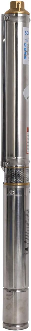 Submersible Pumps 2.5" OD Pipe 110V/60HZ 0.37KW 0.5HP Stainless Steel 1" Outlet Submersible Bore Pump Deep Well Pump with Control Box for Farm Irrigation