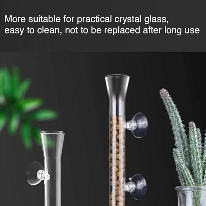 Shrimp Feeding Tube and Dish,2 Cup Clear Crystal Glass Fish Tank Shrimp Feeder Tube Tray