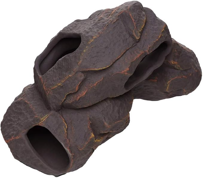 Aquarium Ceramic Decorations Cave Betta Stone Decor - Aquarium Fish Tank Hideway Decor for breeding Cichlids Plecos Betta Toys Hideout (Magma Rock)