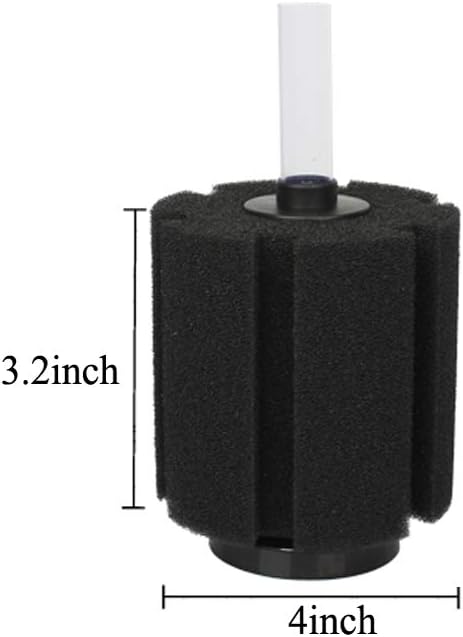 Aquarium Sponge Filter for 20 Gallon Fish Tank | Betta, Nano, Shrimp, Fry, Biochemical Filter with Airline Tubing, Check Valves, Suction Cups