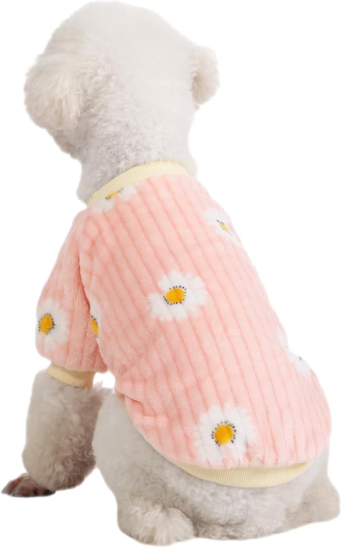 Dog Sweater, 3 Pack Dog Sweaters for Small Dogs, Dog Clothes for Small Dogs Girl Boy, Ultra Soft and Warm Puppy Sweater Dog Coat for Winter Christmas (XS, Dy Pink+Dy Purple+Dy Yellow)