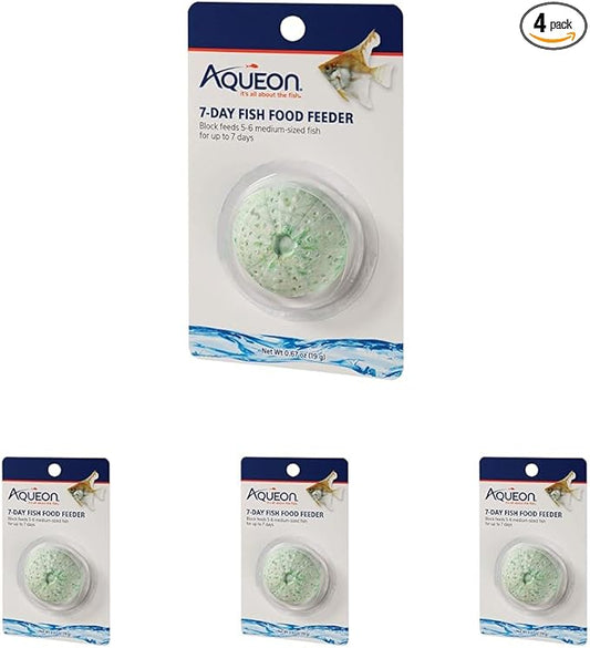 Aqueon 7 Day Vacation Feeder Slow- Release Fish Food for Tropical Fish - 4 Pack