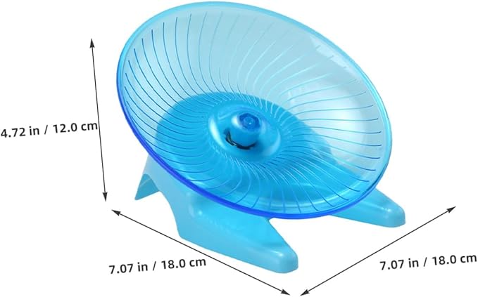 VICASKY Silent Hamster Exercise Wheel with Stand – Flying Saucer Spinning for Small Pets, Quiet Running Wheel for Hamsters, Gerbils, and Hedgehogs, Light Blue