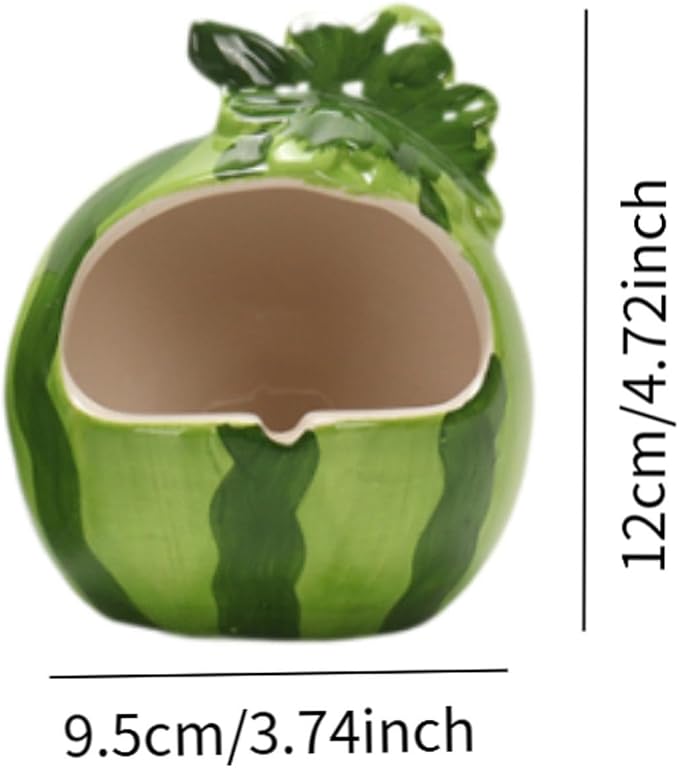 Ceramic Hamster House,Hut Cage,Hamster Cage Accessories,Cave,Cute Hamster Hideout Small Animal Hideout for Dwarf Hamste, Watermelon