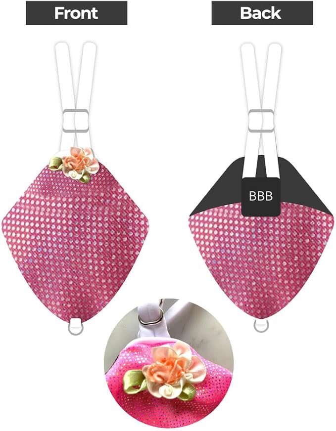 FLYPER Adjustable Mini Bird Diaper | Reusable, Washable Cloth | Comfort Fit for Parrots, Cockatiels, and Other Small Birds | Fashionable Avian Accessories (Sparkly Rose, Size 9.5)