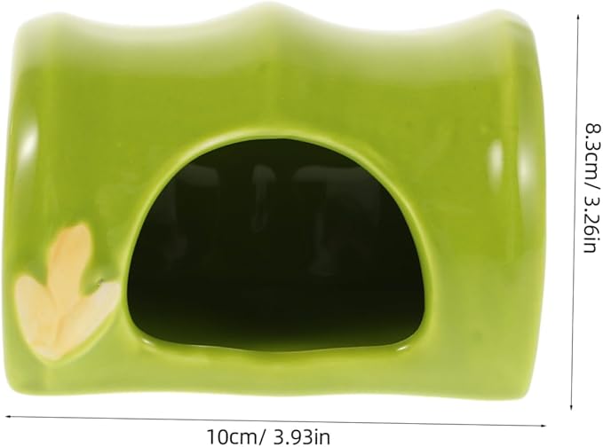Toyvian Ceramic Hamster Habitat: Bamboo Shaped Hideout Small Animals Hideaway House Cool Bed for Mice Gerbils Small Pet Mouse Mice Rat Summer Hut