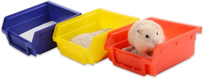 POPETPOP Hamster Sand Bathroom Large-Chinchilla Dust Bath Plastic Sand Bath Container Hamster Toilet/Bathtub/Sandbox-Random Color Size L