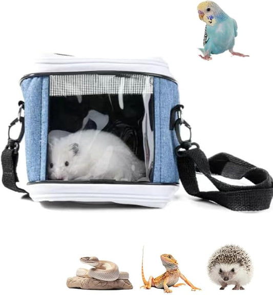 Small Animal Carrier Bag, Bearded Dragon Travel Carrier, Lizards Snak Carrier, Bird Carrier Backpack, Clear Bubble Window Backpack for Kitty, Small Pet Travel Carrier for Hedgehog Parrot