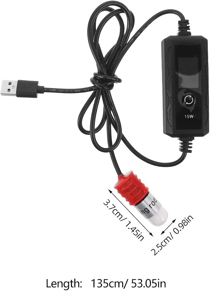 Mini Fish Tank Heater for Betta and Turtles Adjustable Aquarium Heater with Dual Temperature Display and Real-time Tracking Suitable for Small Tanks to 4l