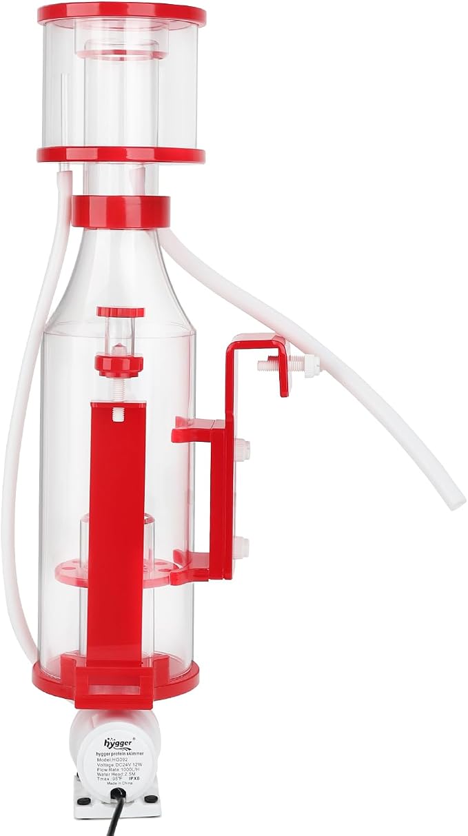hygger Protein Skimmer for Saltwater Aquariums with 7W Pinwheel Pump, Adjustable Hang on Back Protein Skimmer Aquarium Oil Film Processor for Up to 48-79Gal Reef Tank, Filter for Marine Aquariums