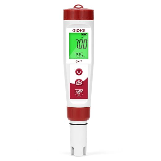 pH Meter Chlorine Tester Digital 7 in 1 Pool Water Tester Kit | Salinity Tester for Saltwater Aquarium, ORP Meter for Hydroponics Drinking Water, Pool Water Tester,pH Chlorine for Pool Spa