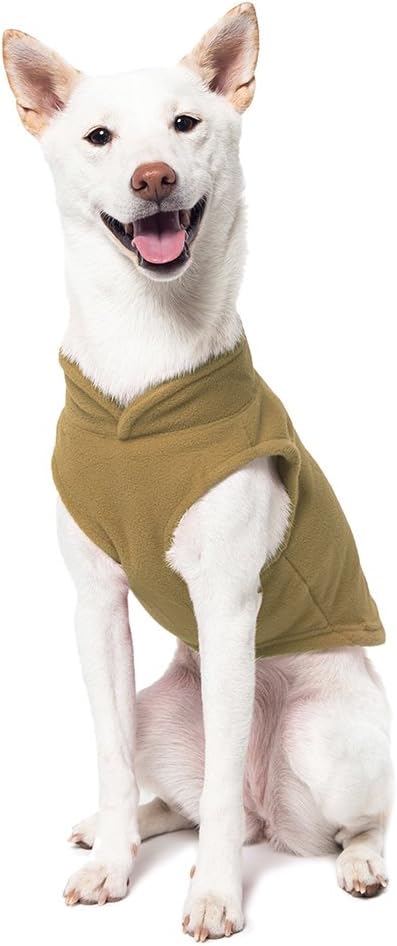 Gooby Fleece Vest Dog Sweater - Clay, Medium - Warm Pullover Fleece Dog Jacket with O-Ring Leash - Winter Small Dog Sweater Coat - Cold Weather Dog Clothes for Small Dogs Boy or Girl (Pack of 2)