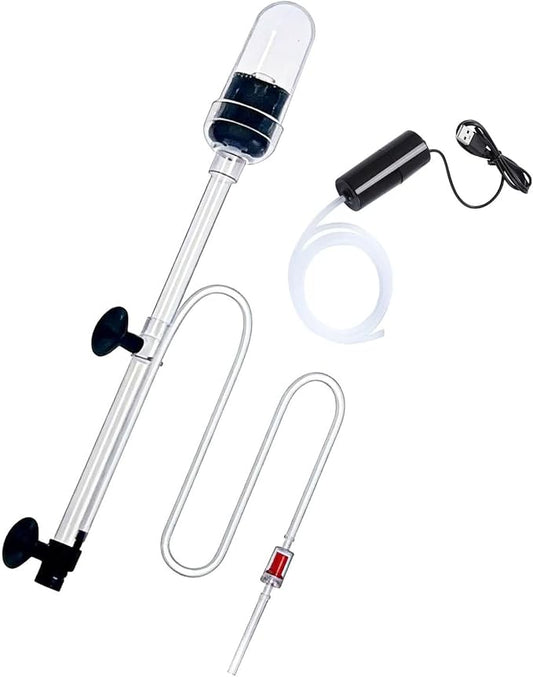 Gravel Vacuum for Aquarium Fish Tanks Gravel Vacuum Cleaner Set with USB for Remove Dirt, Change Water, Wash Sand, Water Shower, Water Circulation