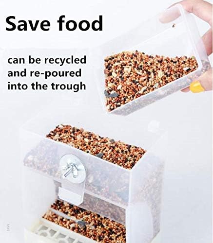 Parrot Automatic Feeder,No-Mess Bird Feeder,Cage Accessories for Budgerigar Canary Cockatiel Finch Parakeet Seed Food Container by Old Tjikko (Screw-Fixed Bird Feeders)