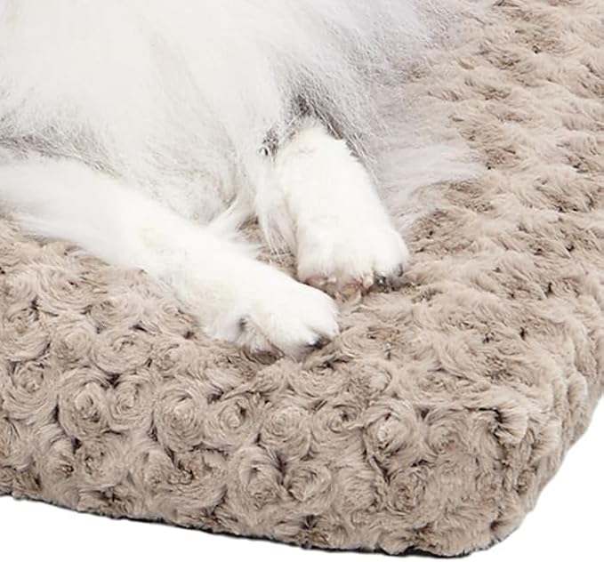 MidWest Homes for Pets Intermediate QuietTime Deluxe Mocha Ombre Swirl Plush Pet Bed, Machine Washable, Non-Skid Bottom, Soft Crate Mat for 36-inch Crates