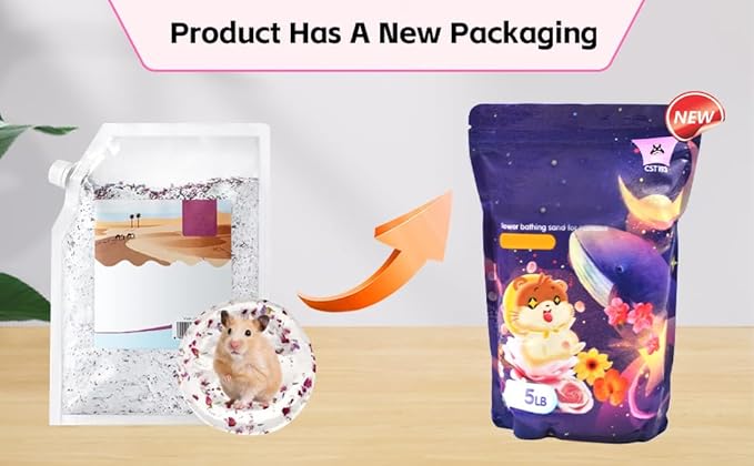 Hamster Bath Sand Natural Dust Free Plant Bathing Sand Desert Sands Flower Scented Clean Small Animal Potty Litter Sand for Guinea Pig Hamster Chinchilla(5LB/2.3kg)