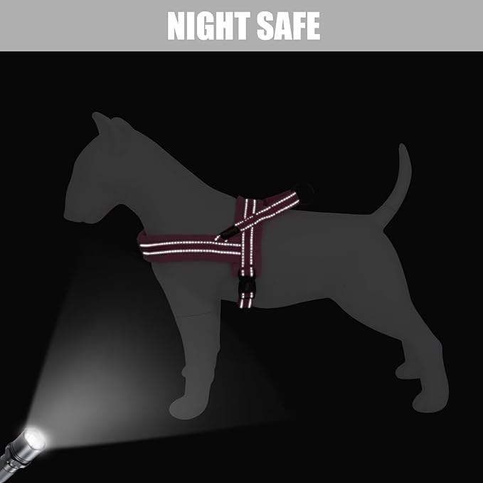 Didog Soft Flannel Padded Dog Vest Harness, No Pull/Quick Fit Reflective Dog Strap Harness, Easy for Training Walking (M:Chest 22-26", Pink)