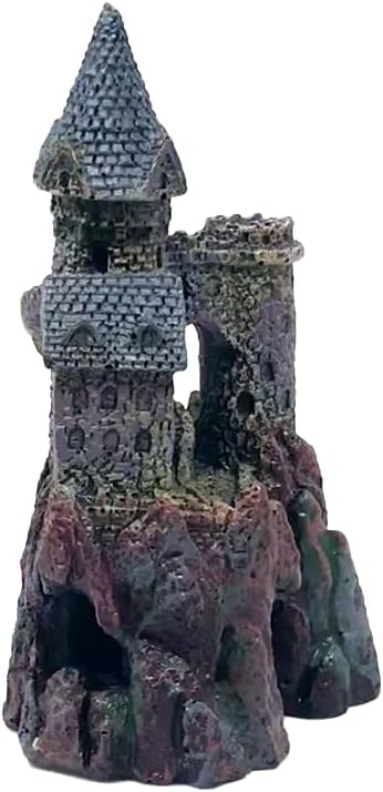Penn-Plax Age-of-Magic Wizard’s Castle Aquarium Decoration – Safe for Freshwater and Saltwater Fish Tanks – Small