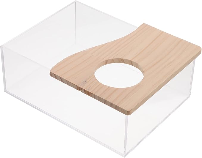 DECHOUS Hamster Cage Accessory Dust Bath Chinchilla Acrylic Bathing Tray Pet Toilet