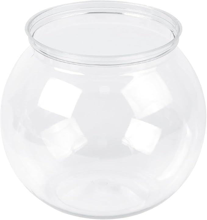 MIDELONG Mini Plastic Fish Bowl, 27 oz Decorative Fish Bowls Unbreakable Heavy Duty Goldfish Bowl for Centerpiece Vases, Party Decorations, Pack of 1