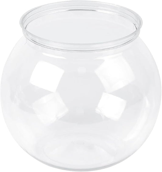 MIDELONG Mini Plastic Fish Bowl, 27 oz Decorative Fish Bowls Unbreakable Heavy Duty Goldfish Bowl for Centerpiece Vases, Party Decorations, Pack of 1