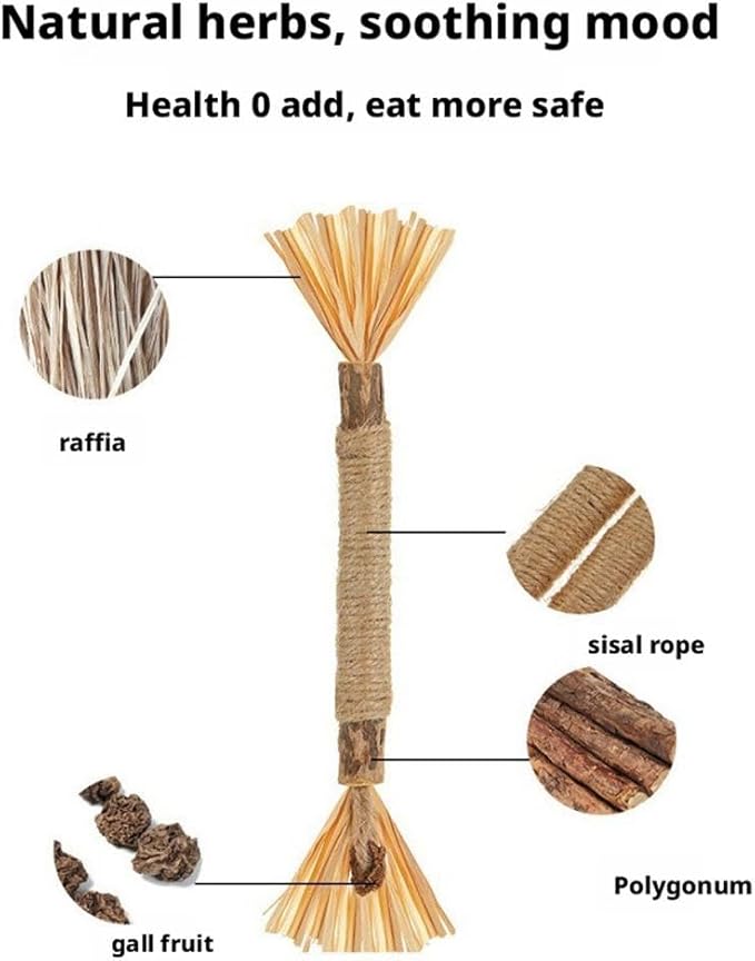 4Pcs Silvervine Sticks for Cats,Cat Chew Stick Toys,Natural Silvervine Sticks Interactive Toy for Cat Teeth Cleaning and Dental Care