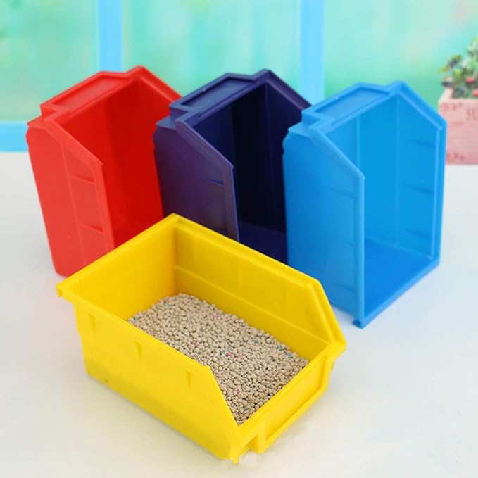 POPETPOP Hamster Sand Bathroom Large-Chinchilla Dust Bath Plastic Sand Bath Container Hamster Toilet/Bathtub/Sandbox-Random Color Size L