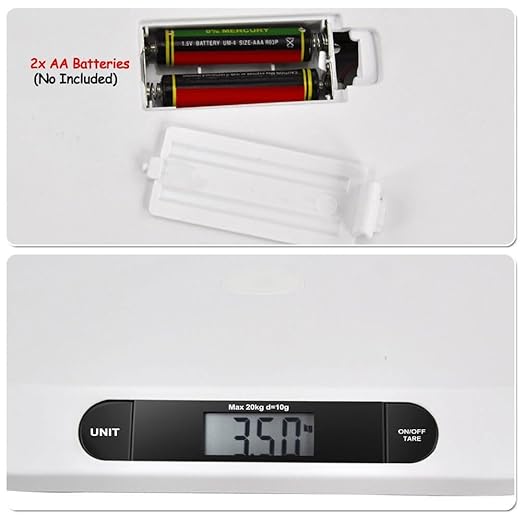 Digital Baby Scale, Infant Scale with LCD Screen, Multifunctional Pet Weight Scale for Cats and Dogs, 20kg/44lbs Load Capacity, Accurate 10g, Auto Off (Kg/Lbs/Stones)