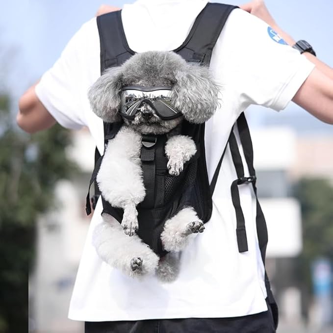 Wakytu Pet Front Dog Carrier Backpacks, Adjustable Dog Backpack Carrier, Comfortable Shoulder Straps, Soft Sponge Cushion, Designed to Fit Pets, S Size, 2-7LB