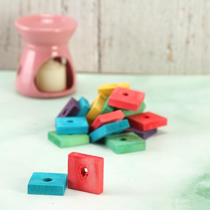 20PCS Colorful Wooden Chew Toys for Small Birds,Mini Wooden Blocks for Parrots, DIY Playtime Chewing Charms,Safe Bite Toys for Large Birds & Parakeets