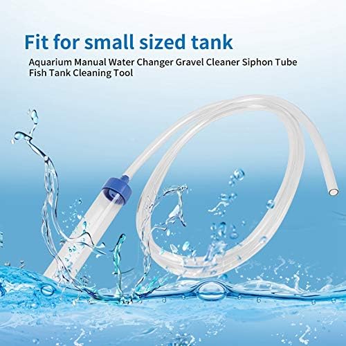 Aquarium Manual Water Changer Gravel Cleaner, Water Filter Syphon Tube Fluids Transfer Tool PVC Sand Vacuum Cleaning Pump Fish Cleaning Tool with 59in Long Pipe
