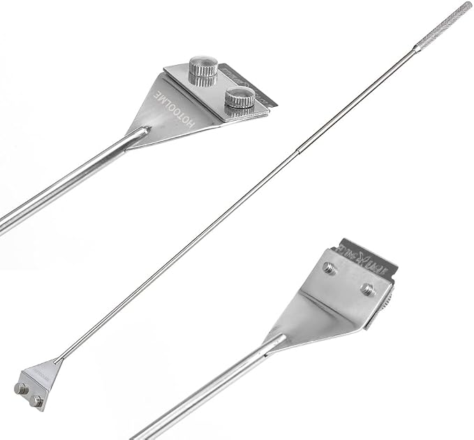 HOTOOLME Aquarium Scraper, 25.6" Stainless Steel Scraper Cleaning Razor with 10 Blades for Glass Aquarium Fish Tank | Long Handle, Aquarium Razor Blade Scraper, Fish Tank Cleaner, Aquarium Glass Cleaning Tools for Glass Aquariums