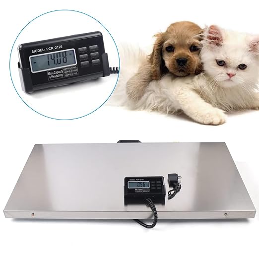 440lb Digital Livestock Vet Scale, Digital Pet Scale for Dog Sheep Pig Goat, Heavy-Duty Platform Scale, Animal Scale Platform for Large Pets Postal Shipping Warehouse, KG/OZ/LB Units Switch