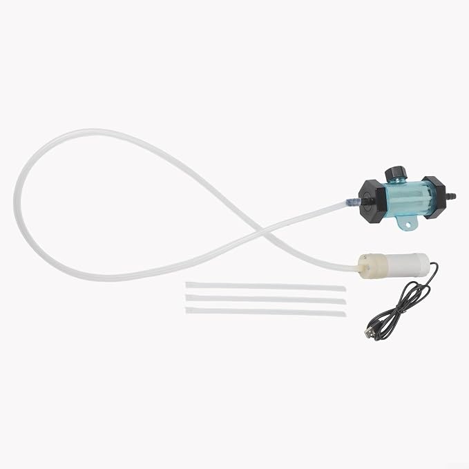 Electric Aquarium for gravel Cleaner USB Pump with Siphon Vacuum for Fish and Turtle Tanks, Freshwater or Seawater Use, Includes Filter, Suction Head and Silicone Tube(1 Meter)