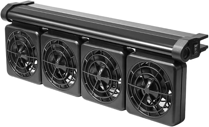 DaToo 4 Fans Aquarium Chiller Fish Tank Fan Aquarium Cooling Fan, 1 Yr Warranty