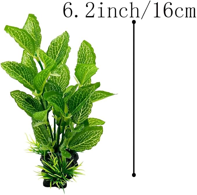 2pcs Set Aquarium Decor Plants Betta Fish Tank Decorations Soft Silk Artificial Plant Goldfish Waterscape Fish Hides Snake Tank/Reptiles Plants (Green-2pcs-Set)