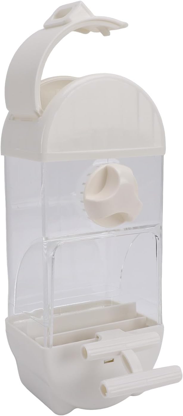 Focket Bird Feeder, 800ml Transparent No Mess Feeding Semi Enclosed Easy Top Fill Bird Feeding Box, Anti Scatter Tray with Hanging Design for Parakeets Cockatiels